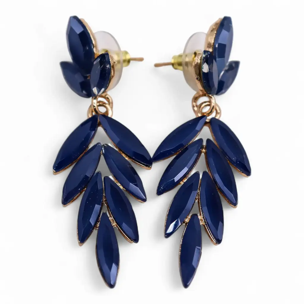 Royal Blue – Vintage Glass – Long Drop – Earrings | www.artisangoods.co.uk