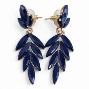 Royal Blue – Vintage Glass – Long Drop – Earrings | www.artisangoods.co.uk 1