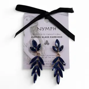 Royal Blue – Vintage Glass – Long Drop – Earrings | www.artisangoods.co.uk 3