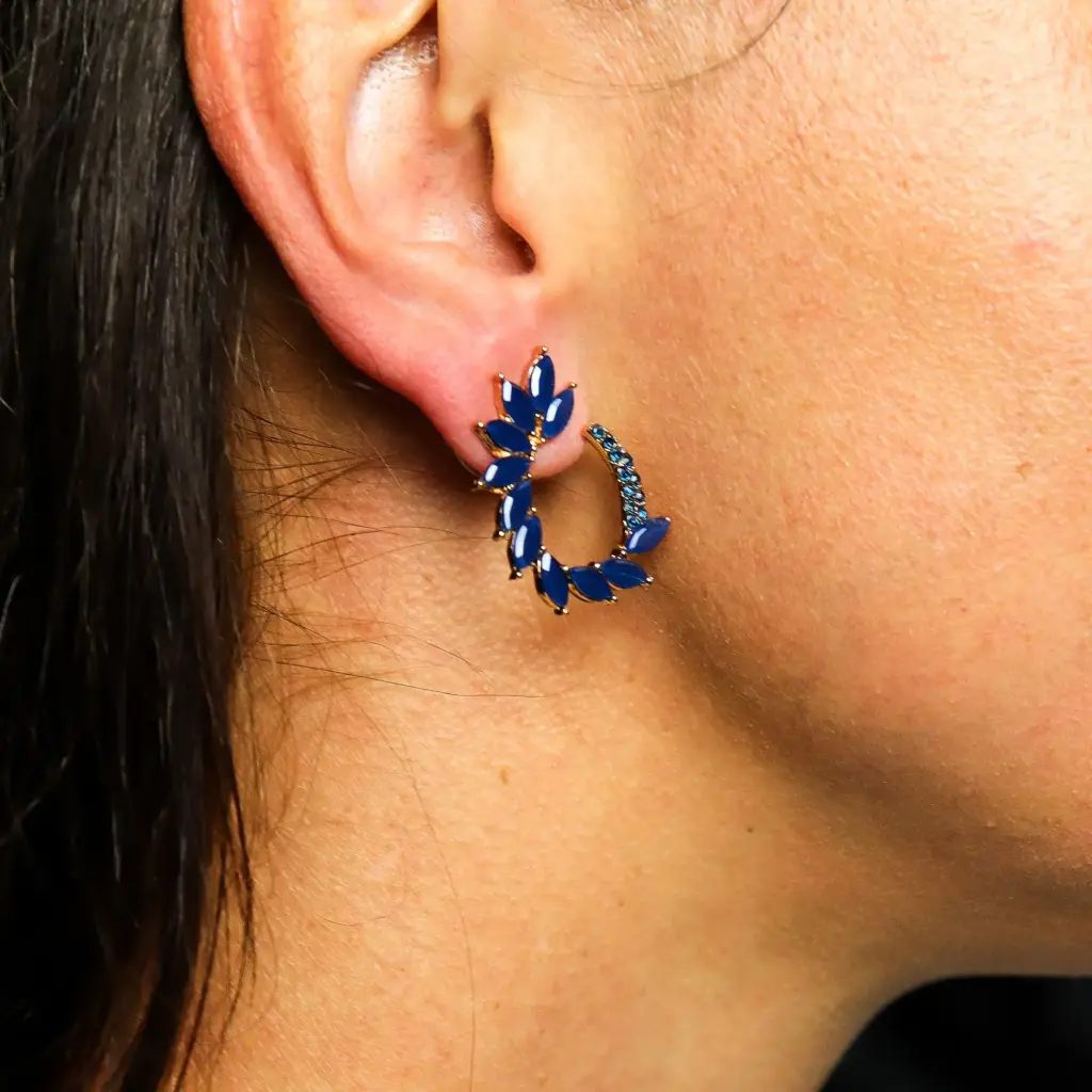 Royal Blue – Vintage Glass – Loop – Earrings | www.artisangoods.co.uk 2