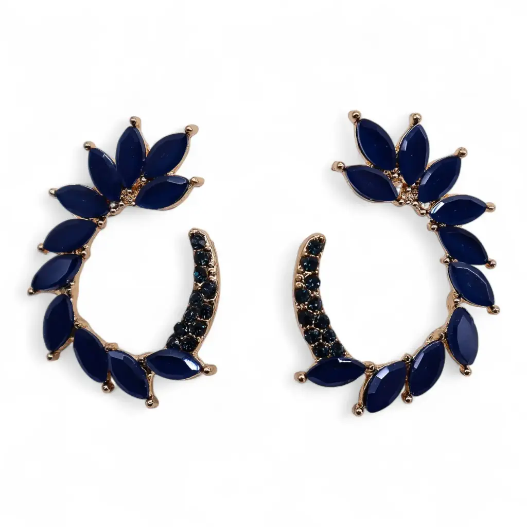Royal Blue – Vintage Glass – Loop – Earrings | www.artisangoods.co.uk