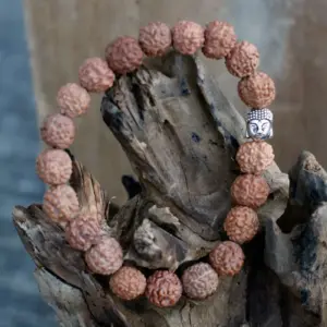 Rudraksha Buddah Bangle Mala – Brown | www.artisangoods.co.uk 4