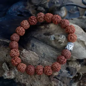 Rudraksha Buddah Bangle Mala – Brown | www.artisangoods.co.uk 2