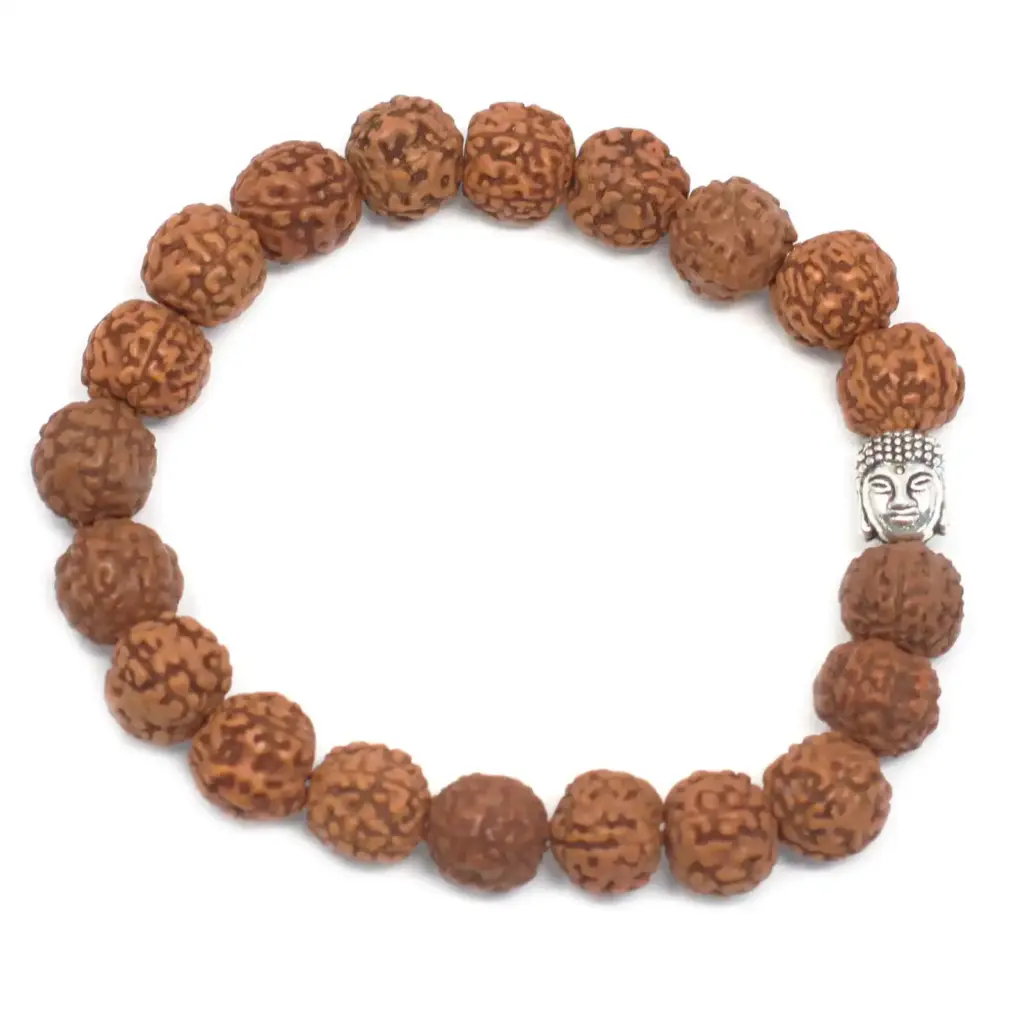 Rudraksha Buddah Bangle Mala – Brown | www.artisangoods.co.uk