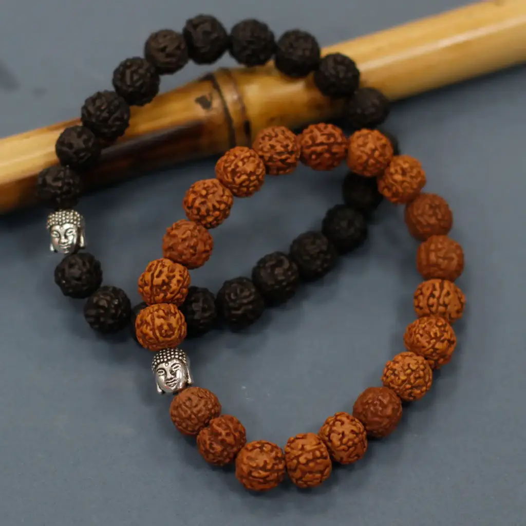 Rudraksha Buddah Bangle Mala – Dark | www.artisangoods.co.uk 6