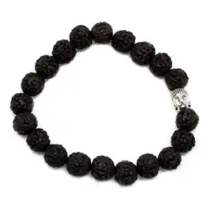 Rudraksha Buddah Bangle Mala – Dark | www.artisangoods.co.uk 1