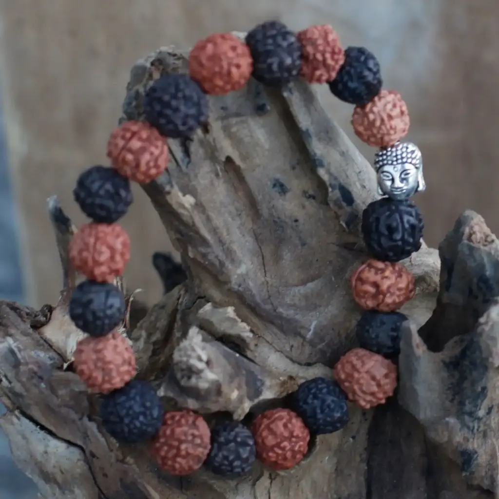 Rudraksha Buddah Bangle Mala – Mix | www.artisangoods.co.uk 4
