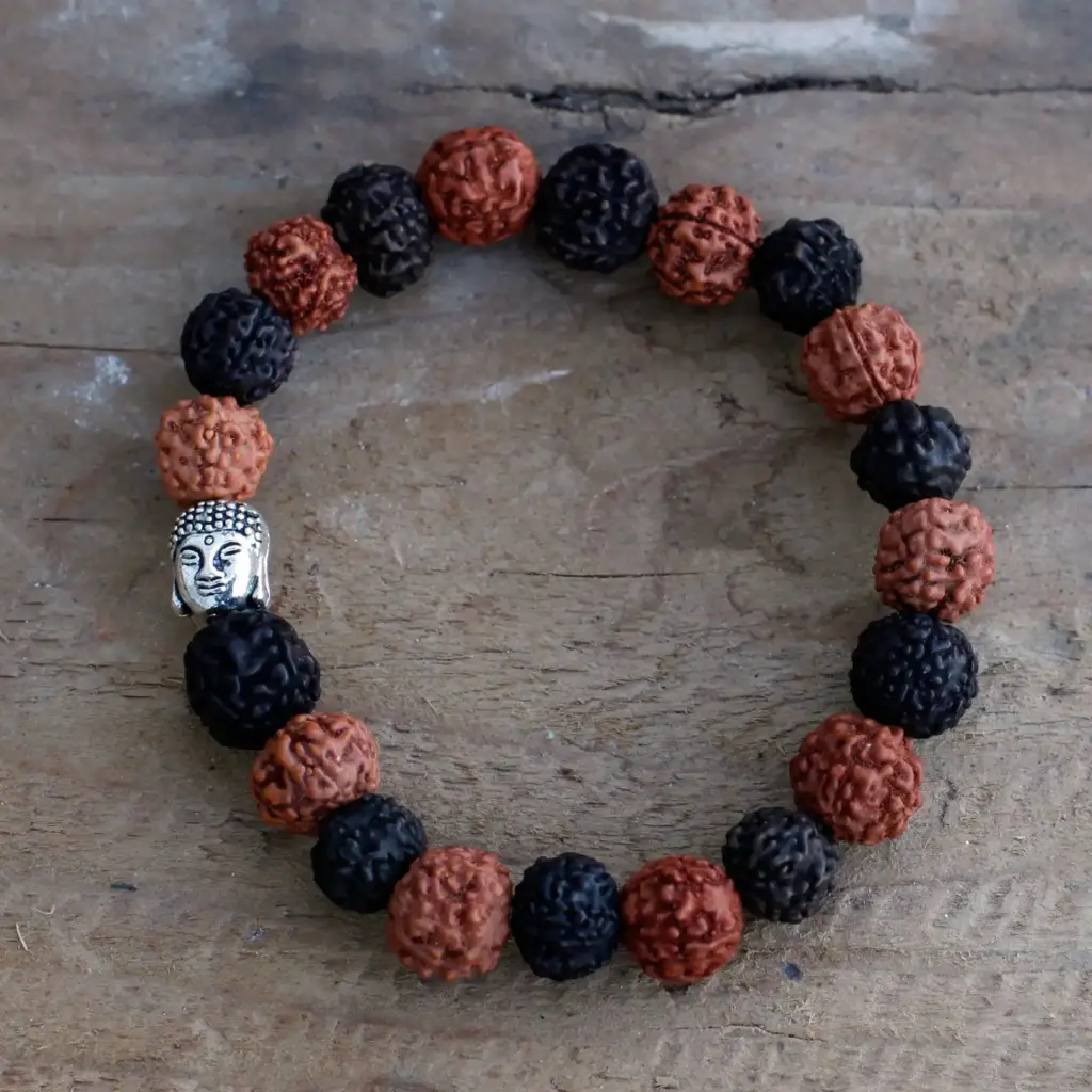 Rudraksha Buddah Bangle Mala – Mix | www.artisangoods.co.uk 3