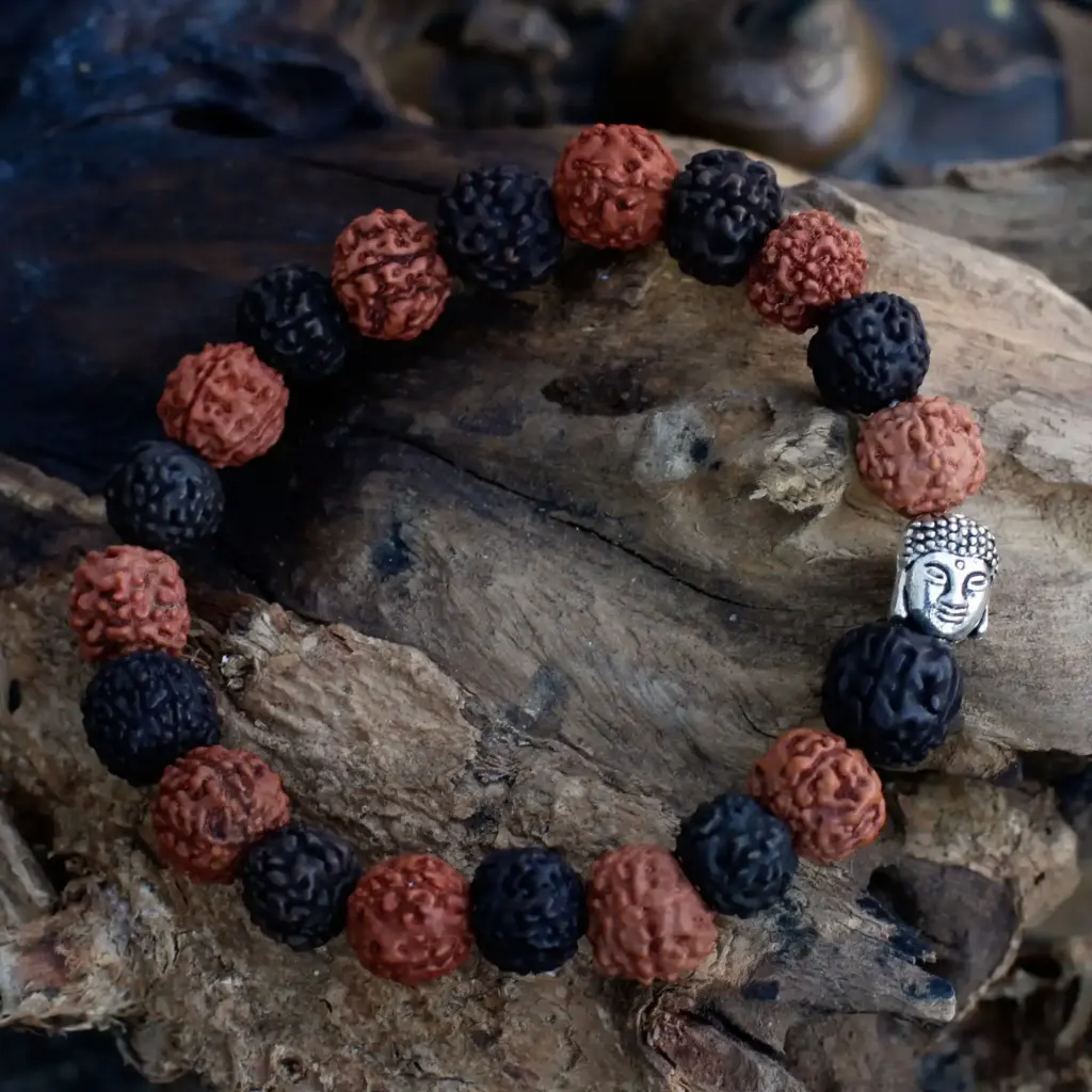 Rudraksha Buddah Bangle Mala – Mix | www.artisangoods.co.uk 2