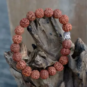 Rudraksha Buddah Bangle Mala – Natural | www.artisangoods.co.uk 4