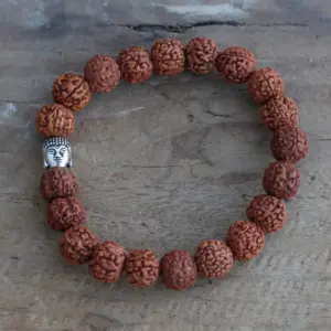 Rudraksha Buddah Bangle Mala – Natural | www.artisangoods.co.uk 3