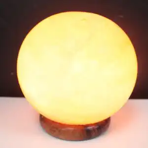Salt Lamp Ball – Big Wooden Base | www.artisangoods.co.uk 1