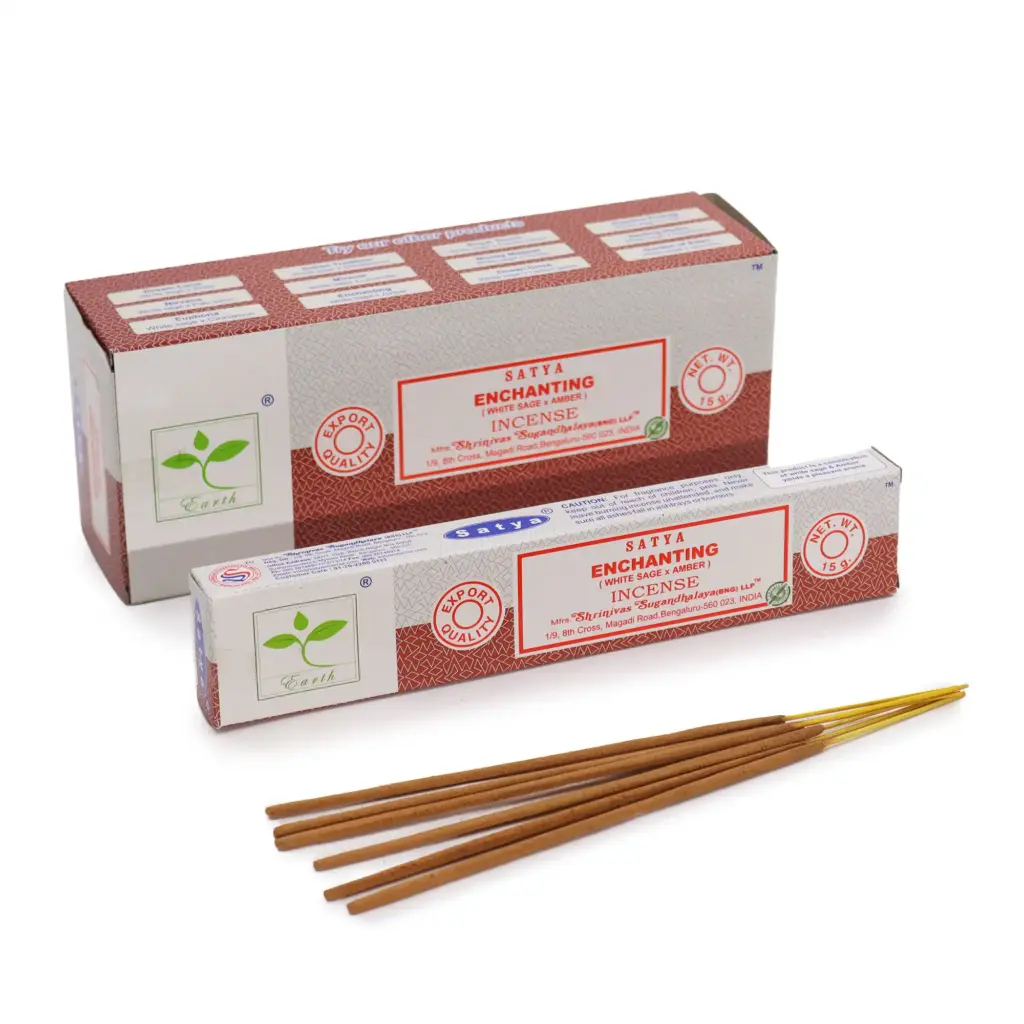 Satya Incense 15gm – Enchanting (White Sage & Amber) | www.artisangoods.co.uk Satya Incense 15gm – Enchanting (White Sage & Amber) | www.artisangoods.co.uk