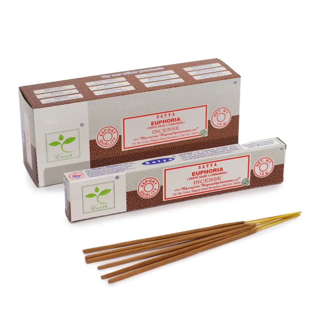 Satya Incense 15gm – Euphoria (White Sage & Cinnamon) | www.artisangoods.co.uk Satya Incense 15gm – Euphoria (White Sage & Cinnamon) | www.artisangoods.co.uk