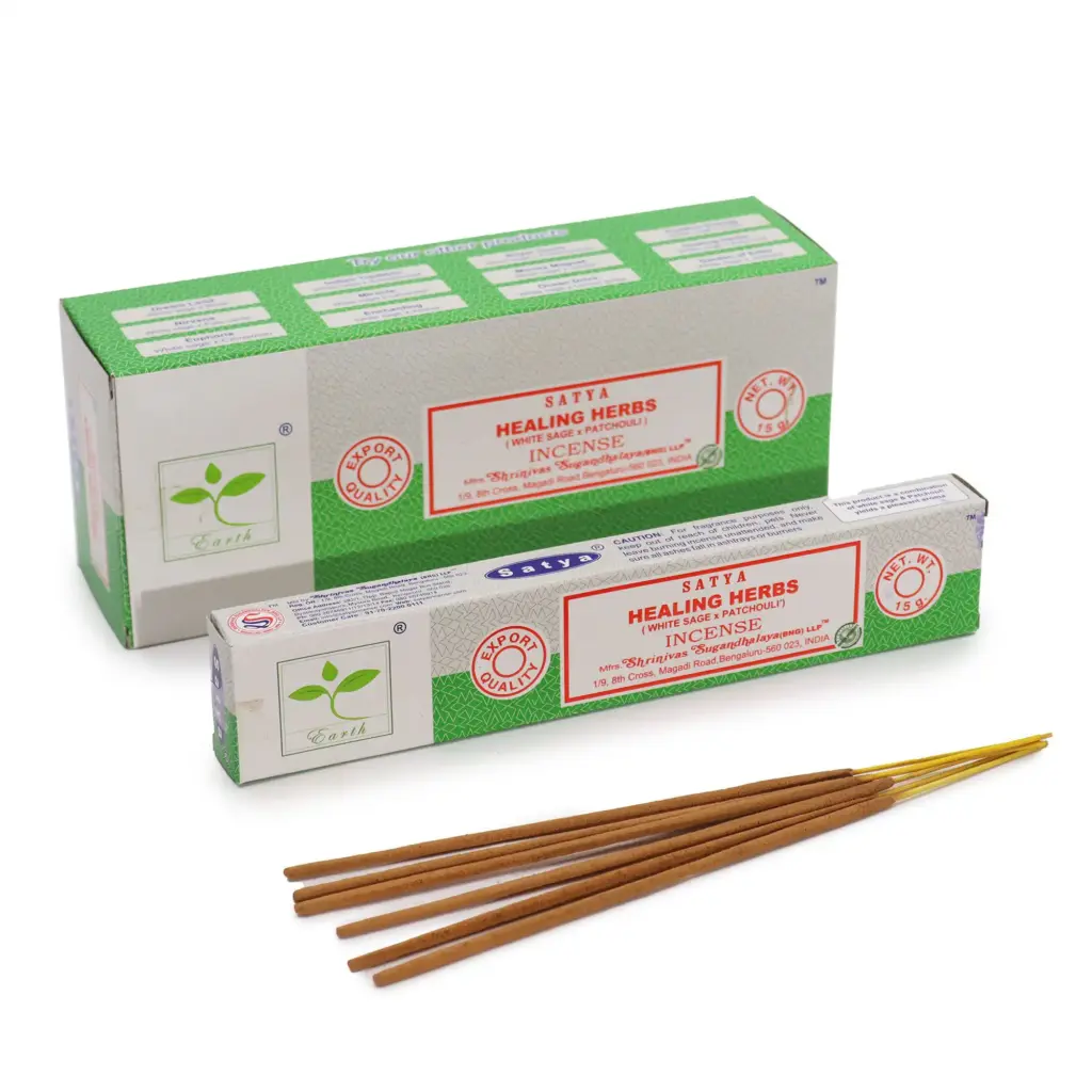 Satya Incense 15gm – Healing Herbs (White Sage & Patchouli) | www.artisangoods.co.uk Satya Incense 15gm – Healing Herbs (White Sage & Patchouli) | www.artisangoods.co.uk