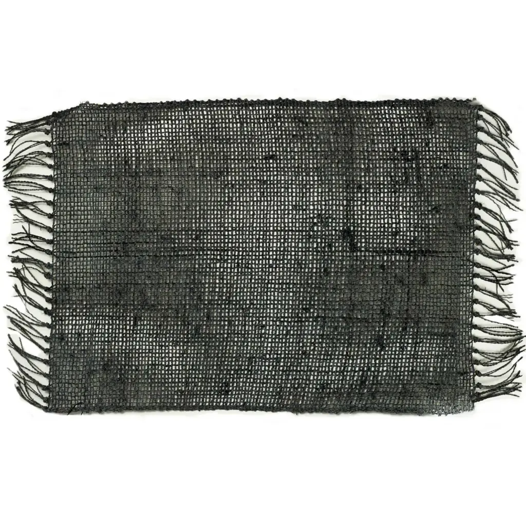 Seagrass Fringe Natural Placemat – Charcoal | www.artisangoods.co.uk 2