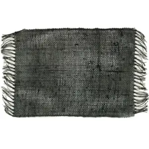 Seagrass Fringe Natural Placemat – Charcoal | www.artisangoods.co.uk 2