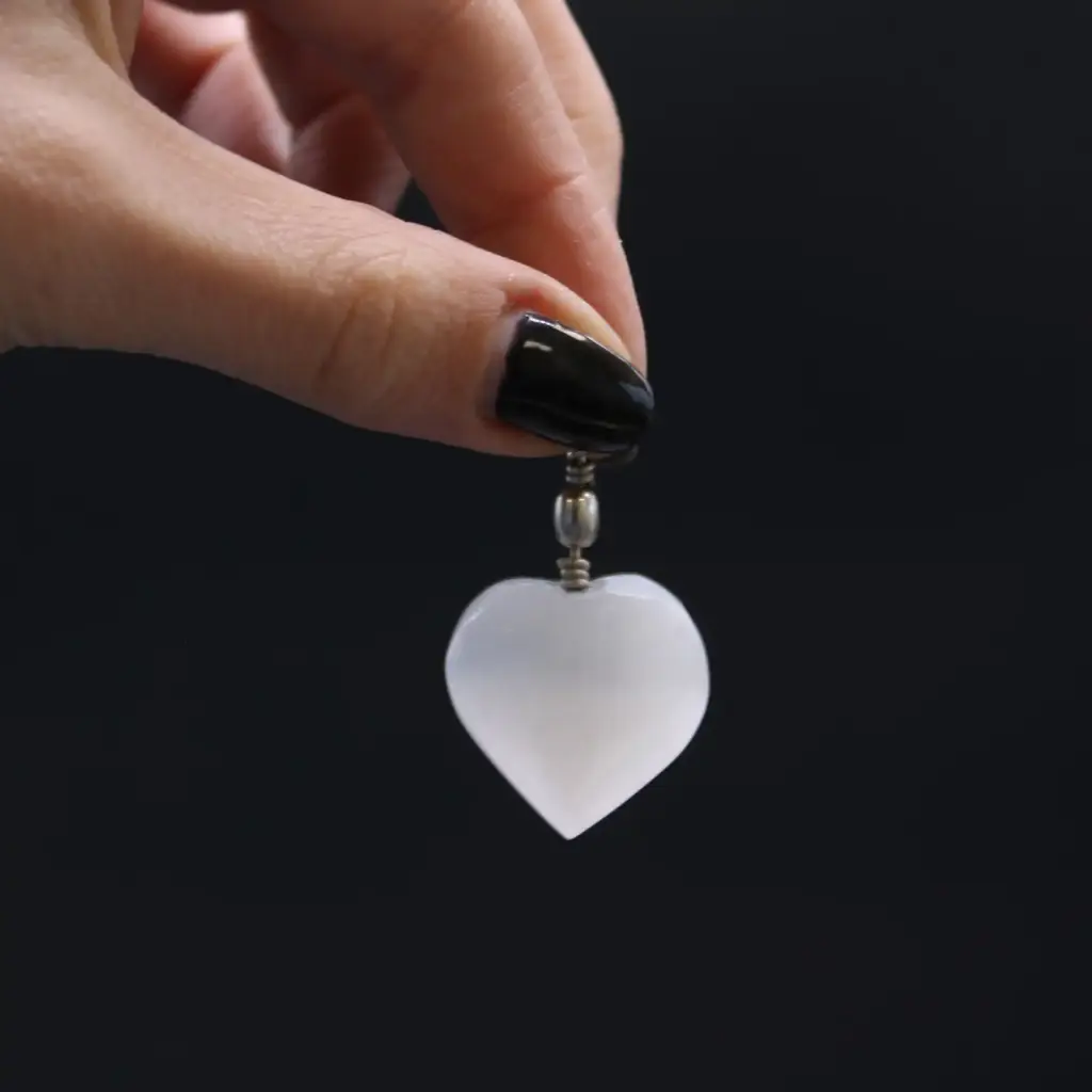 Selenite Heart Pendant | www.artisangoods.co.uk 3