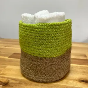 Set of 3 Cotton Rope Storage Baskets – Pistachio | www.artisangoods.co.uk 4