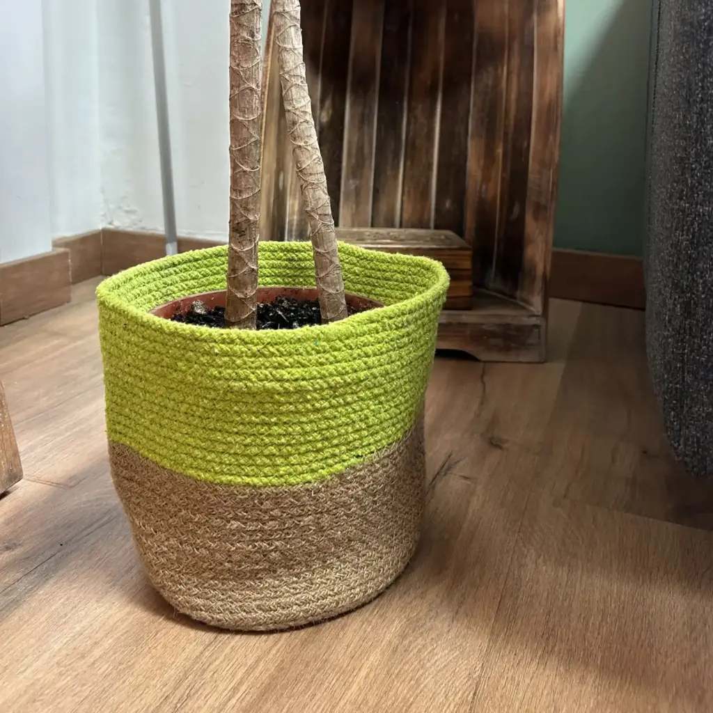 Set of 3 Cotton Rope Storage Baskets – Pistachio | www.artisangoods.co.uk 2