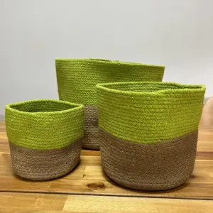 Set of 3 Cotton Rope Storage Baskets – Pistachio | www.artisangoods.co.uk 5