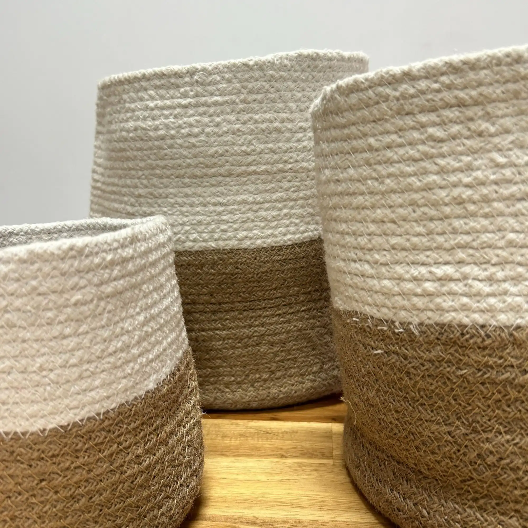 Set of 3 Cotton Rope Storage Baskets – White | www.artisangoods.co.uk 4 Set of 3 Cotton Rope Storage Baskets – White | www.artisangoods.co.uk 3