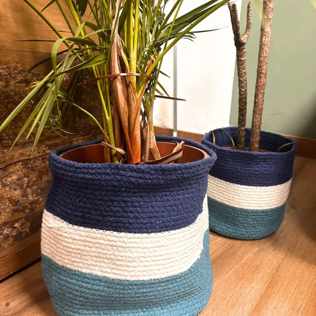Set of 3 Evil Eye Jute Rope Baskets | www.artisangoods.co.uk 3