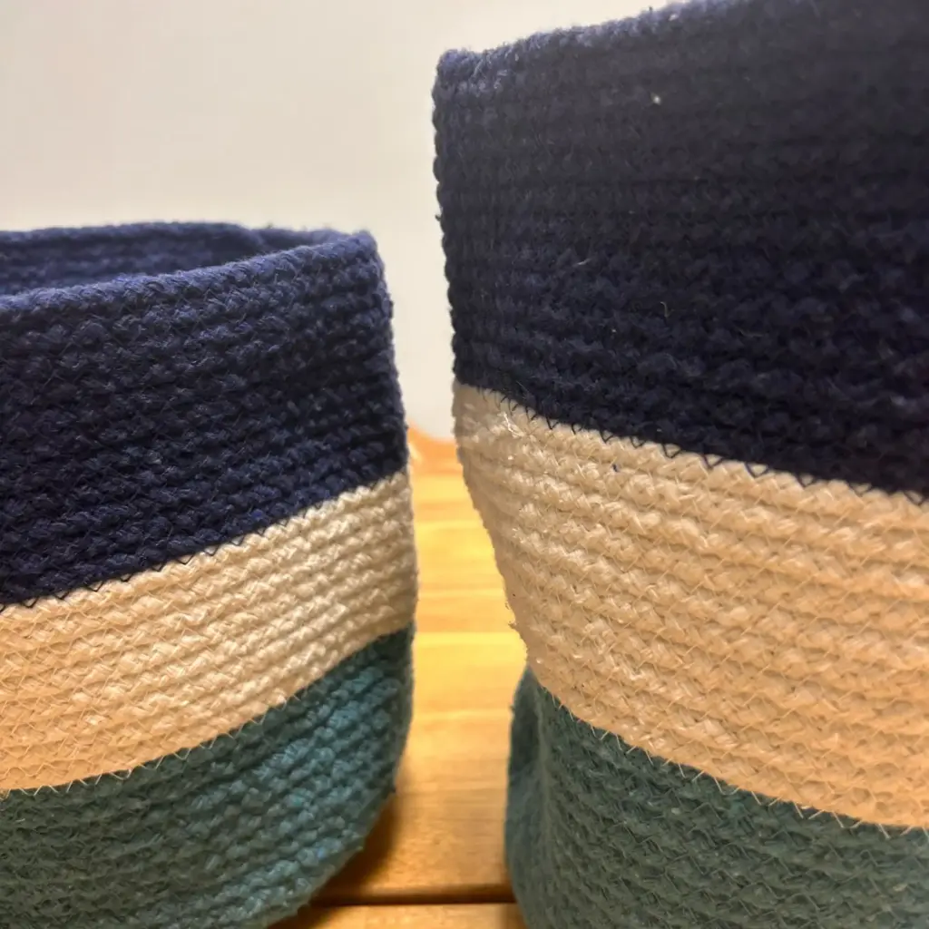 Set of 3 Evil Eye Jute Rope Baskets | www.artisangoods.co.uk 2