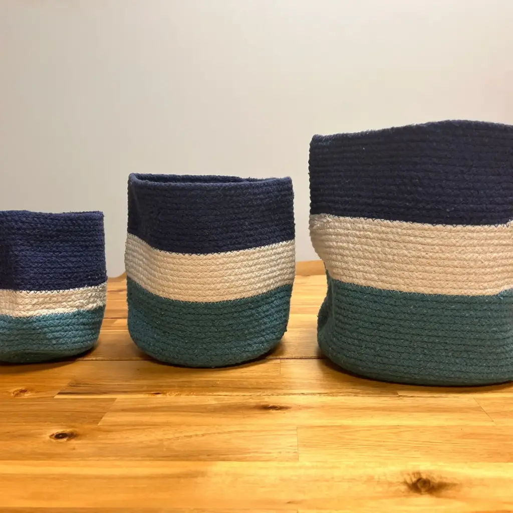Set of 3 Evil Eye Jute Rope Baskets | www.artisangoods.co.uk