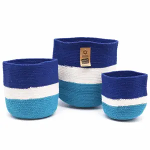 Set of 3 Evil Eye Jute Rope Baskets | www.artisangoods.co.uk 4