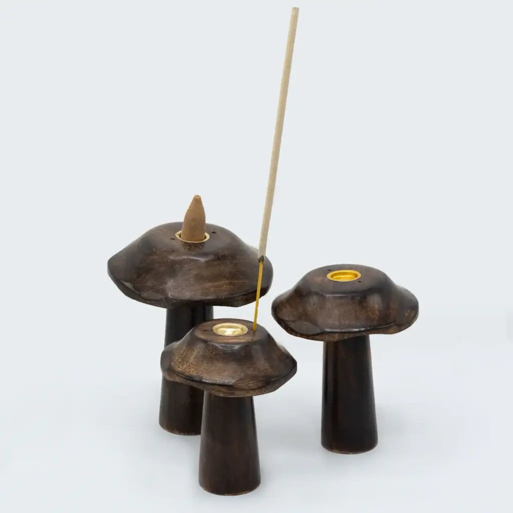 Set of 3 Flat Incense Cone Mushrooms (13cm 12cm 11cm) | www.artisangoods.co.uk 3 Set of 3 Flat Incense Cone Mushrooms (13cm 12cm 11cm) | www.artisangoods.co.uk 3