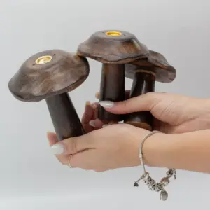 Set of 3 Flat Incense Cone Mushrooms (13cm 12cm 11cm) | www.artisangoods.co.uk 5