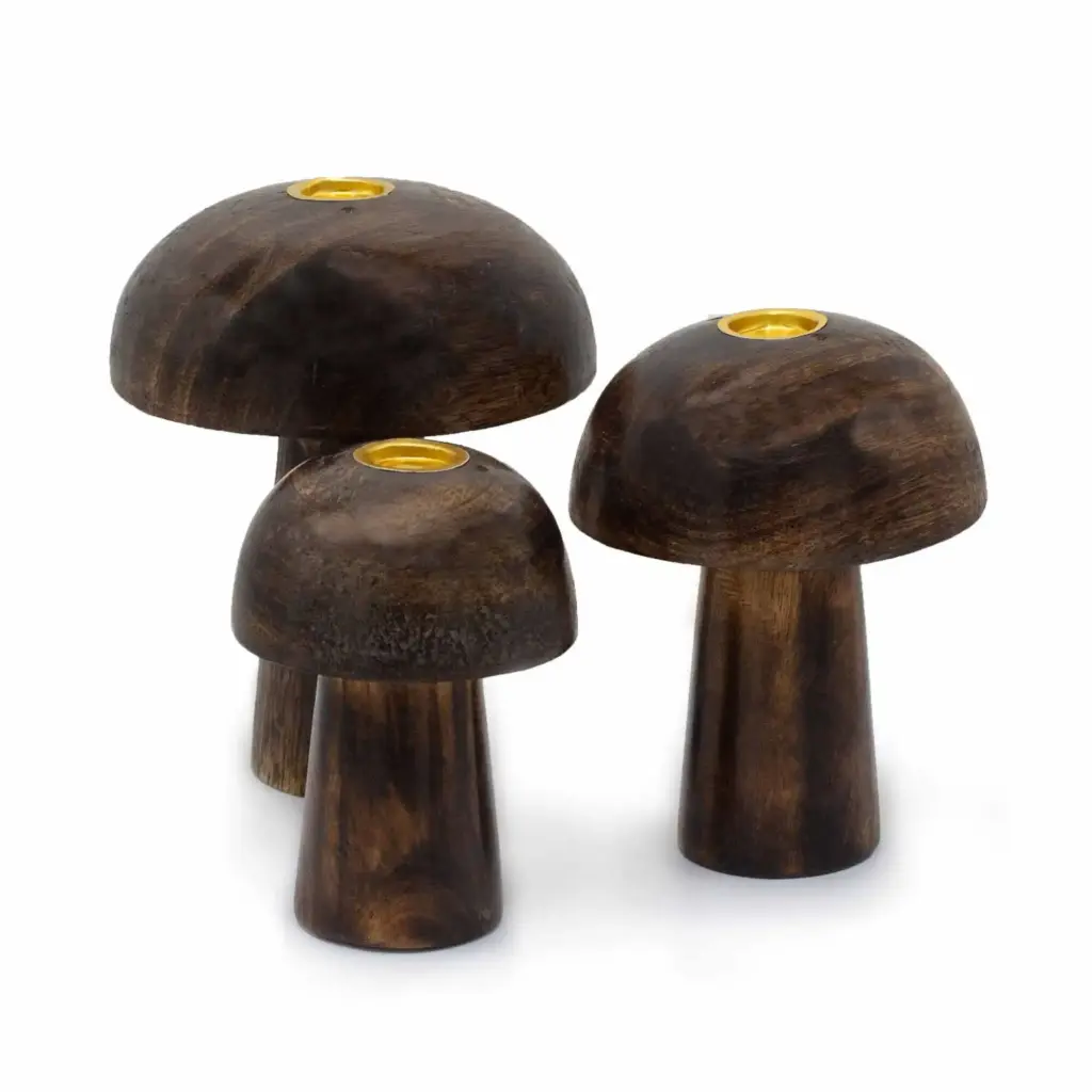 Set of 3 Incense Cone Mushrooms ((10cm 9cm 8cm) | www.artisangoods.co.uk