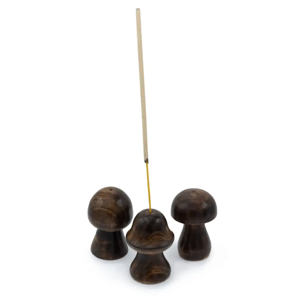 Set of 3 Mini Incense Mushrooms (8cm 7cm 6.5cm) | www.artisangoods.co.uk 3