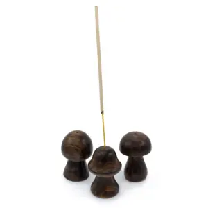 Set of 3 Mini Incense Mushrooms (8cm 7cm 6.5cm) | www.artisangoods.co.uk 3