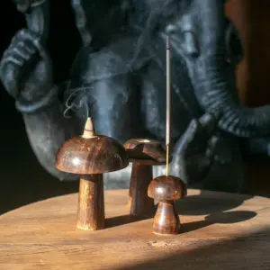 Set of 3 Mini Incense Mushrooms (8cm 7cm 6.5cm) | www.artisangoods.co.uk 2