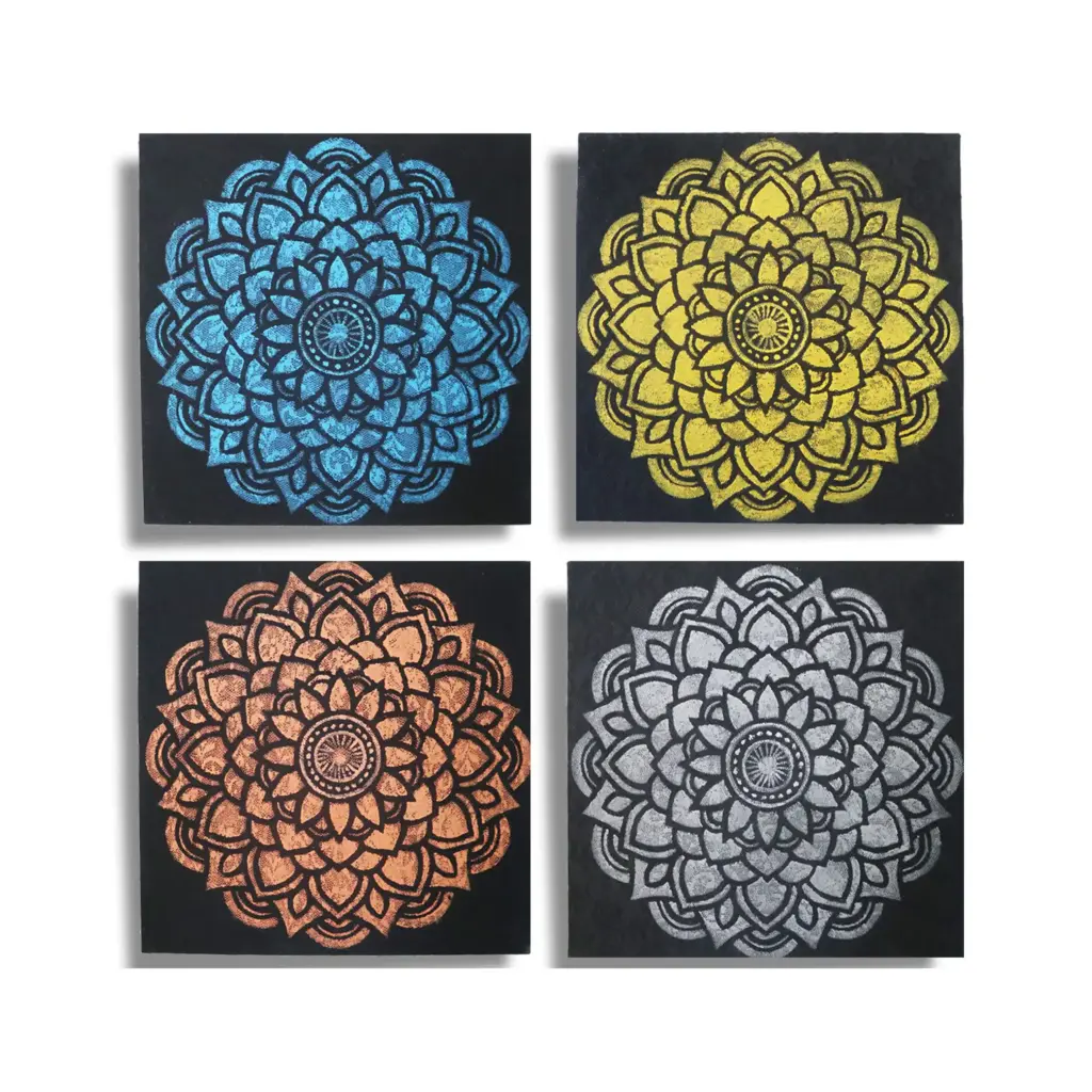 Set of 4 Mandala Brocade Detail 30x30cm | www.artisangoods.co.uk 2