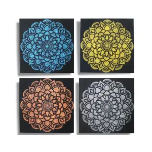 Set of 4 Mandala Brocade Detail 30x30cm | www.artisangoods.co.uk 2
