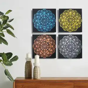 Set of 4 Mandala Brocade Detail 30x30cm | www.artisangoods.co.uk 1