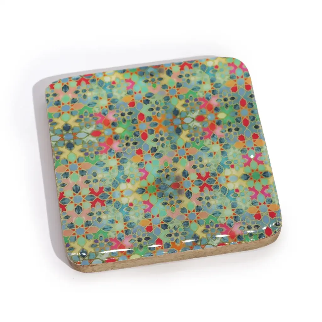 Set of 4 Square Coasters – Mediterranean Tile Pattern | www.artisangoods.co.uk 4 Set of 4 Square Coasters – Mediterranean Tile Pattern | www.artisangoods.co.uk 4