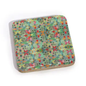 Set of 4 Square Coasters – Mediterranean Tile Pattern | www.artisangoods.co.uk 4