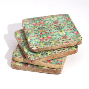 Set of 4 Square Coasters – Mediterranean Tile Pattern | www.artisangoods.co.uk 3