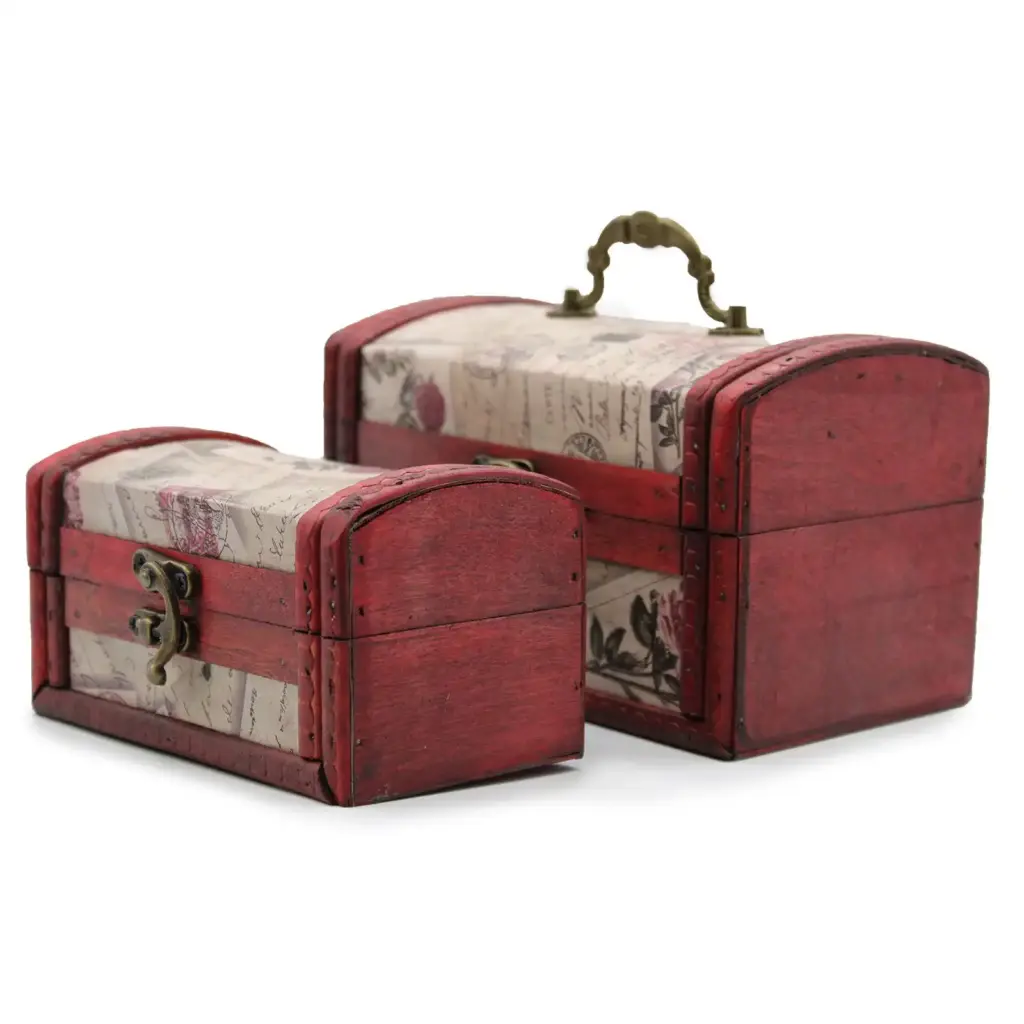 Sets of 2 Colonial Boxes – Rose Design | www.artisangoods.co.uk