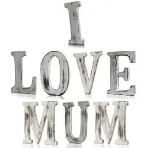 Shabby Chic Letters – I LOVE MUM (8) | www.artisangoods.co.uk