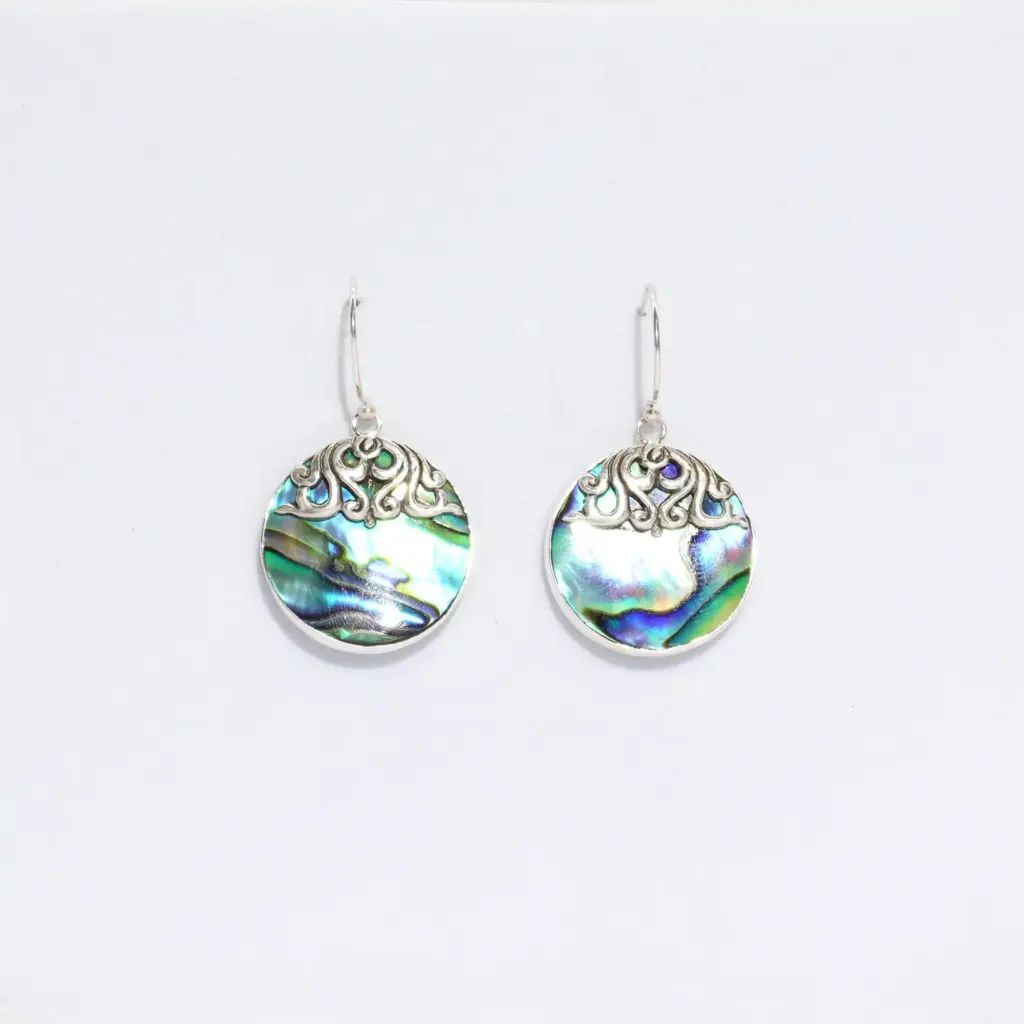 Shell & Silver Earrings – Classic Disc – Abalone | www.artisangoods.co.uk 6