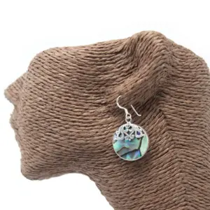 Shell & Silver Earrings – Classic Disc – Abalone | www.artisangoods.co.uk 3