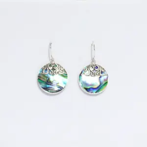 Shell & Silver Earrings – Classic Disc – Abalone | www.artisangoods.co.uk 6