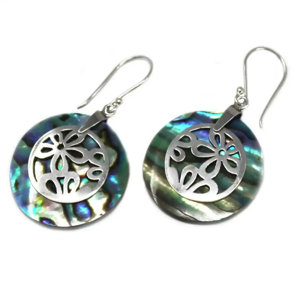 Shell & Silver Earrings – Flowers – Abalone | www.artisangoods.co.uk