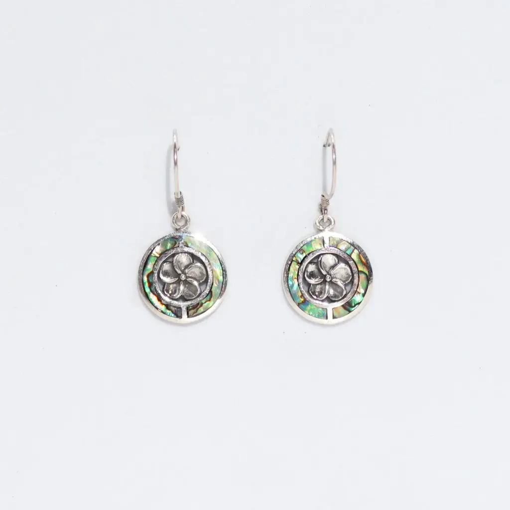 Shell & Silver Earrings – Frangipani – Abalone | www.artisangoods.co.uk