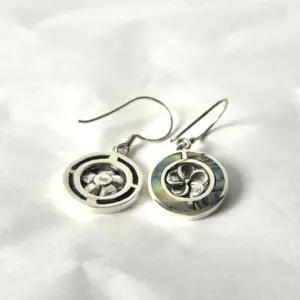 Shell & Silver Earrings – Frangipani – Abalone | www.artisangoods.co.uk 2